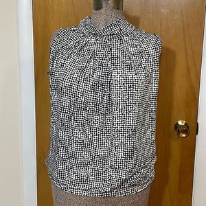 PerSeption Concept Womens Large Black and White Sleeveless Blouse